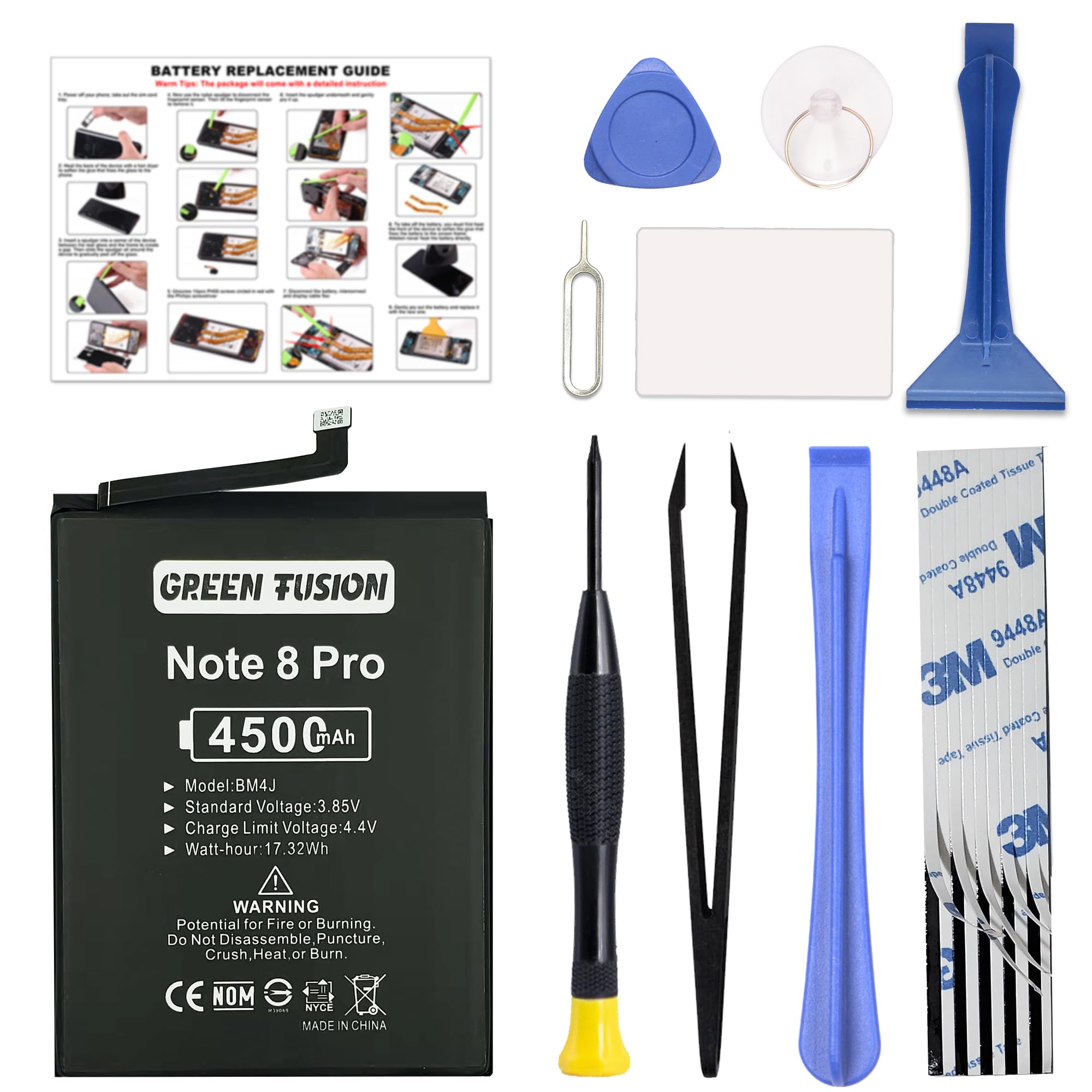 Amazon.com: GREEN FUSION for Redmi Note 8 Pro Replacement Battery